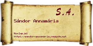 Sándor Annamária névjegykártya